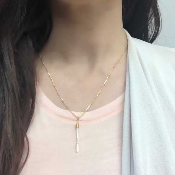 🌟LAST 1🌟Boutique Pearl Wand Gold-Plated Boho Necklace - Picture 5 of 5